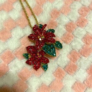 Gorgeous Poinsettias Combination Brooch/Necklace